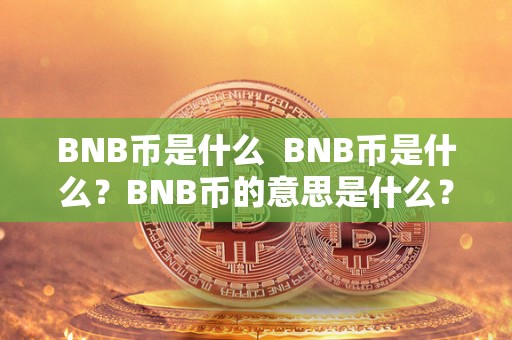 BNB币是什么  BNB币是什么？BNB币的意思是什么？详细解读BNB币的背景、用途和发展前景